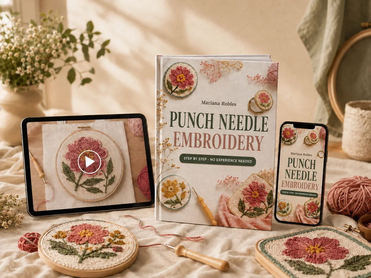 🧵 Punch Needle Embroidery for Complete Beginners + 4 Bonuses